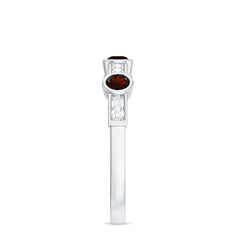 Certified Real Garnet Diamond Half Eternity Ring
