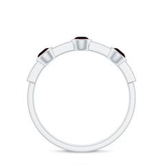 Certified Real Garnet Diamond Half Eternity Ring
