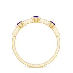 Amethyst and Diamond Minimal Half Eternity Ring