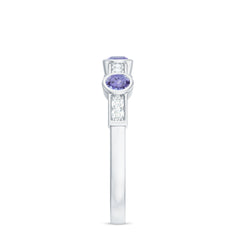 Certified Real Tanzanite Diamond Half Eternity Ring