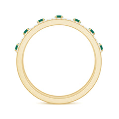 Designer Emerald Diamond Wedding Band Ring with Certificate