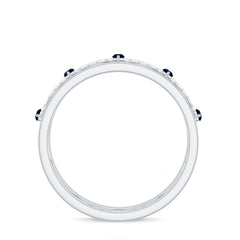 Blue Sapphire Infinity Band Ring with Diamond