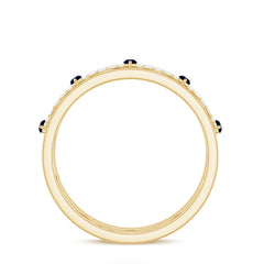 Blue Sapphire Infinity Band Ring with Diamond