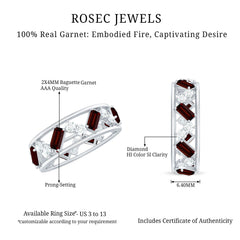 Certified Real Garnet Diamond Wide Eternity Band