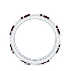 Certified Real Garnet Diamond Wide Eternity Band