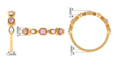 Pink Tourmaline and Diamond Eternity Wedding Band