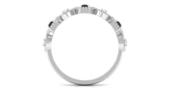 Black Spinel and Diamond Half Eternity Ring in Prong Setting