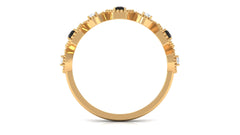 Black Spinel and Diamond Half Eternity Ring in Prong Setting