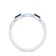 Natural London Blue Topaz Designer Eternity Band with Diamond