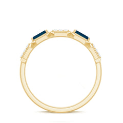 Natural London Blue Topaz Designer Eternity Band with Diamond