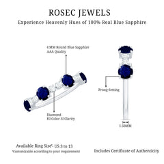 Real Blue Sapphire and Diamond Eternity Ring