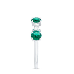 Certified Lab Grown Emerald Diamond Half Eternity Ring in Prong Set