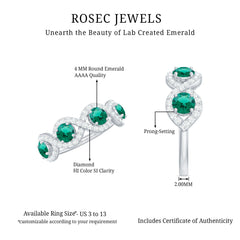 Certified Lab Grown Emerald Diamond Infinity Half Eternity Band