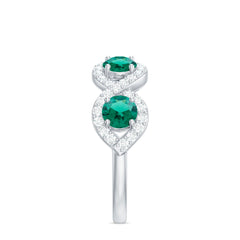 Certified Lab Grown Emerald Diamond Infinity Half Eternity Band