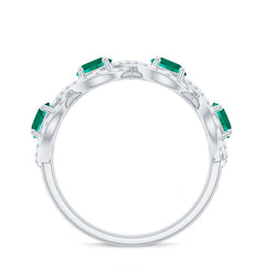 Certified Lab Grown Emerald Diamond Infinity Half Eternity Band
