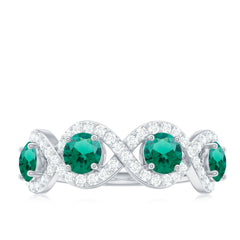 Certified Lab Grown Emerald Diamond Infinity Half Eternity Band