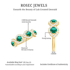 Certified Lab Grown Emerald Diamond Infinity Half Eternity Band