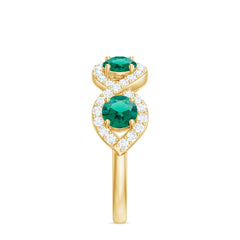 Certified Lab Grown Emerald Diamond Infinity Half Eternity Band