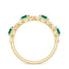 Certified Lab Grown Emerald Diamond Infinity Half Eternity Band