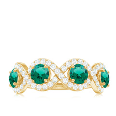 Certified Lab Grown Emerald Diamond Infinity Half Eternity Band