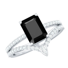 Created Black Diamond and Diamond Bridal Ring Set