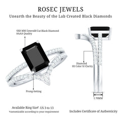 Created Black Diamond and Diamond Bridal Ring Set