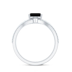 Created Black Diamond and Diamond Bridal Ring Set
