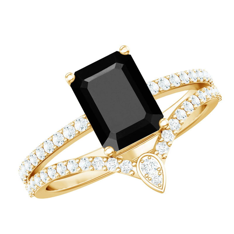 Created Black Diamond and Diamond Bridal Ring Set