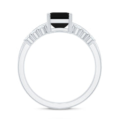 Created Black Diamond Solitaire Wedding Ring Set with Diamond
