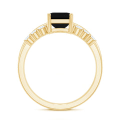 Created Black Diamond Solitaire Wedding Ring Set with Diamond
