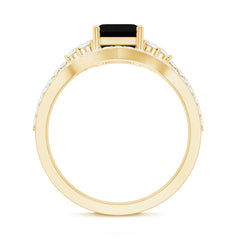 Created Black Diamond and Diamond Engagement Ring Set