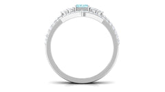 Aquamarine and Diamond Ring Set in Prong Setting