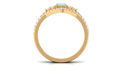 Aquamarine and Diamond Ring Set in Prong Setting