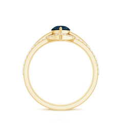 Pear Shape London Blue Topaz and Diamond Trio Ring Set