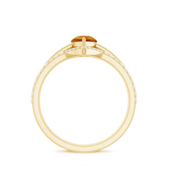 Natural Pear Shape Citrine Wedding Bridal Ring Set of 3 with Certificate