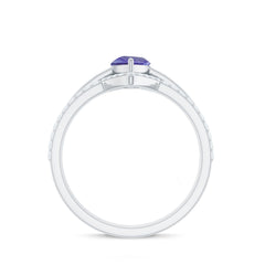 Natural Tanzanite Diamond 3 Piece Wedding Ring Set