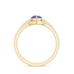 Natural Tanzanite Diamond 3 Piece Wedding Ring Set