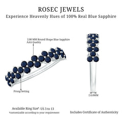Blue Sapphire Cluster Half Eternity Ring