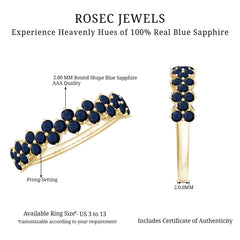 Blue Sapphire Cluster Half Eternity Ring