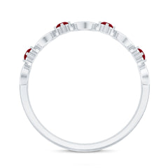 Natural Ruby Heart Eternity Ring for Promise