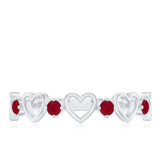 Natural Ruby Heart Eternity Ring for Promise