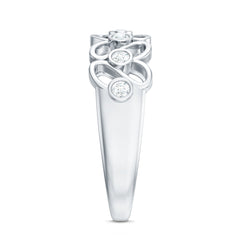 Contemporary Diamond Half Eternity Band Ring for Women