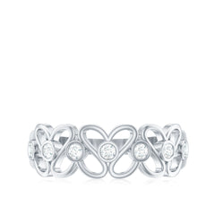 Contemporary Diamond Half Eternity Band Ring for Women