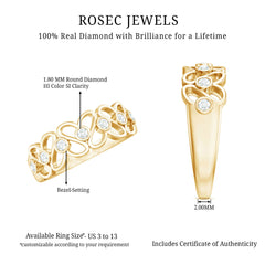 Contemporary Diamond Half Eternity Band Ring for Women