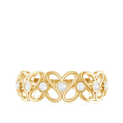 Contemporary Diamond Half Eternity Band Ring for Women
