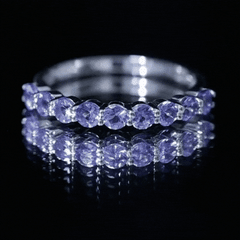 1.25 CT Natural Tanzanite Semi Eternity Ring in Gold