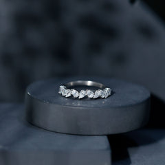 Natural Pear Shape Diamond Half Eternity Ring for Women