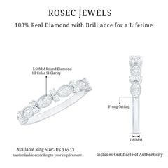 Designer Diamond Half Eternity Ring for Valentines