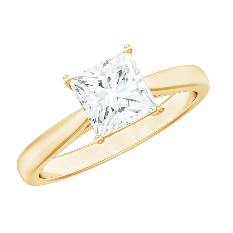 Princess Cut Moissanite Solitaire Engagement Ring
