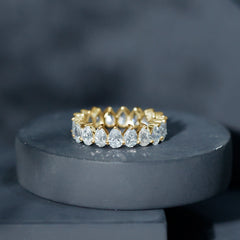 Lab Grown Diamond Teardrop Wedding Band